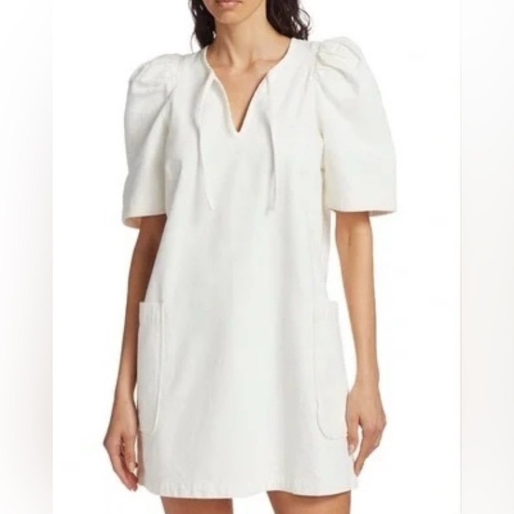 Citizens of Humanity Delilah Puff Sleeved White
Denim Dress - Size M